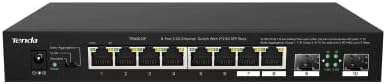 Tenda TEM2010F, 8 Port 2.5G Ethernet Switch Support NAS 5G Transmission, Unmanaged 2.5G Switch with 8 x 2.5G Ports, 2 x 2.5G SFP Slots, 50Gbps Switching Capacity, Fanless, Limited Lifetime Protection