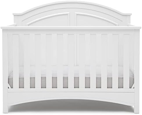 Delta Children Perry 6-in-1 Convertible Crib - Greenguard Gold Certified, Bianca White