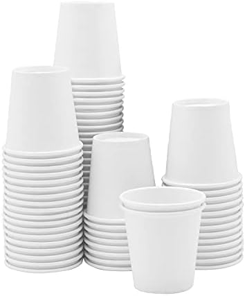 GUSTO [3 oz. - 100 Count] Small Paper Cups, Disposable Mini Bathroom Mouthwash Cups