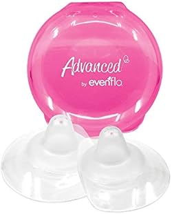 Advanced by Evenflo Pezoneras de silicón para la lactancia, 2 piezas con estuche, Lactancia, MEX., 2 count, 1