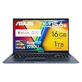 【Amazon.co.jp限定】 ASUS ノートパソコン Vivobook 15 M1502YA 15.6型 AMD Ryzen 7 7730U メモリ16GB SSD 1TB MS Office 2024搭載 Windows 11 バッテリー駆動 12.9時間 重量1.7kg Wi-Fi 6E クワイエットブルー M1502YA-R7161BLWS image