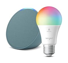 Echo Pop | Midnight Teal with Sengled Smart Color Bulb