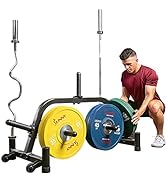 Sunny Health & Fitness Multi-Weight Plate and Barbell Rack Storage Stand - SF-XF9938 , Black