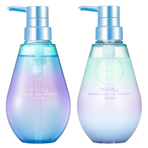 hiritu(ヒリツ) バランスリペアシャンプー＆ヘアトリートメント オーロラ [シリーズ最高峰のツヤ] きらめき髪 ツヤ髪 浮き毛パヤ毛抑制 ダメージ毛を集中補修 PPT系洗浄成分 アミノ酸系洗浄成分 毛髪補修成分 カシス＆パチュリの香り 香水シャンプー