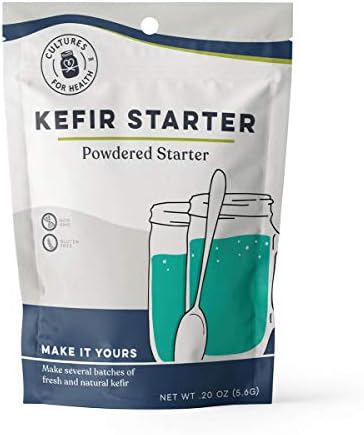 Cultures for Health Kefir Starter Culture | 4 Packets Freeze Dried Starter Powder | Make Kefir with Milk, Water, or Juice | Re-Culture Kefir Probiotic Drinks 2-7x Each | Cultures in Less Than a Day