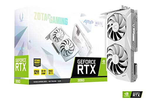 ZOTAC Gaming GeForce RTX™ 3060 AMP ホワイトエディション 12GB GDDR6 192ビット 15Gbps PCIE 4.0 ゲーミンググラフィックスカード IceStorm 2.0 冷却 アクティブファンコントロール フリーズファンストップ ZT-A30600F-10P