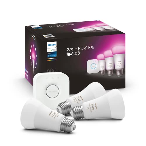 Philips Hue(フィリップスヒュー) スマート電球 LED電球 E26 フルカラー 電球色 昼光色 Alexa対応 照明 ライト ランプ 調光 Echo Google Home Siri 【日本正規品】 フルカラースターターセット Bluetooth+Zigbee