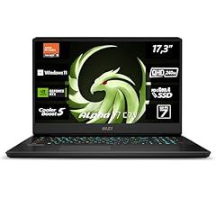 MSI Alpha 17 C7VG-031 , Gaming Laptop, 43,9 cm (17,3 Zoll) QHD, 240 Hz, AMD Ryzen 9 7945HX, 32 GB DDR5-5200, 1 TB SSD, NVID…