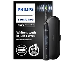 Philips Sonicare ProtectiveClean 4500 elektrische Zahnbürste, Schallzahnbürste mit 2 Putzmodi, Clean und White, Drucksensor…