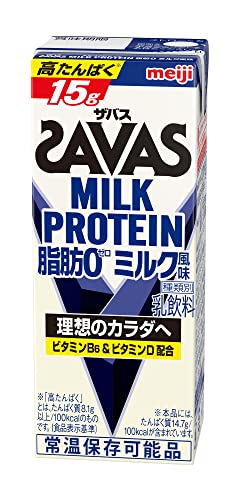 【ケース販売】明治 ザバス(SAVAS) ミルクプロテイン 脂肪0 ミルク風味 200ml×24本