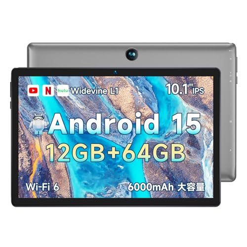 【タブレット 10インチ2024初登場】android 15タブレット12GB+64GB+1TB TF拡張、 Widevine L1+GMS認証+Type-C充電+6000mAh、BMAX I9Plus Wi-Fi 6モデル、アンドロイド タブレット