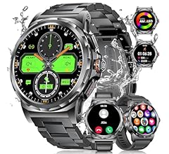 LIGE Militär Smartwatch Herren mit Telefonfunktion, 3 Armbänders, 1,43''AMOLED-Smartwatch mit Herzfrequenz, SpO2, Schlafmon…