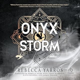 Diseño de la portada del título Onyx Storm