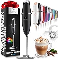 Zulay Kitchen Powerful Milk Frother Wand - Ultra Fast Handheld Drink Mixer - Electric Whisk Foam Maker for Coffee,...