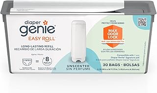 Recambio Diaper Genie Easy Roll con 30 Bolsas | Dura Hasta 8 meses o con Capacidad de Hasta 1410 pañales para Recién Nacid...