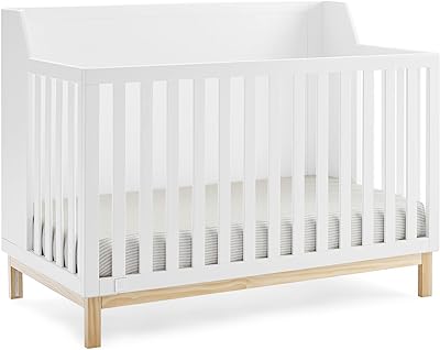 GAP babyGap Oxford 6-in-1 Convertible Crib - Greenguard Gold Certified, Bianca White/Natural