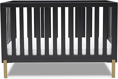 Delta Children Hendrix 4-in-1 Convertible Crib, Midnight Grey/Bronze