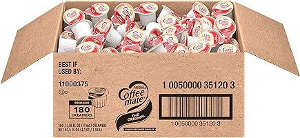 Nestle Coffee mate Coffee Creamer, Original, Liquid Creamer Singles, Non Dairy, No Refrigeration, 0.375 fl oz Tubs (Pack...