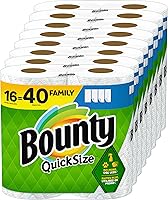 Bounty Paper Towels Quick Size, White, 16 Family Rolls = 40 Regular Rolls