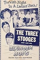 Moe Howard, Larry Fine, Barbara Donaldson, Bonnie Henjum, Shemp Howard, Marjorie Jackson, and June Lebow in Blunder Boys (1955)