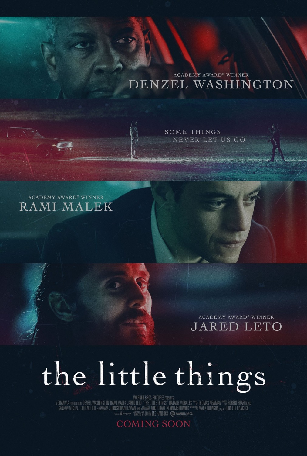 Denzel Washington, Jared Leto, and Rami Malek in The Little Things (2021)