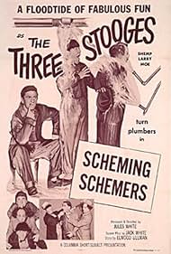 Moe Howard, Larry Fine, Shemp Howard, and Emil Sitka in Scheming Schemers (1956)