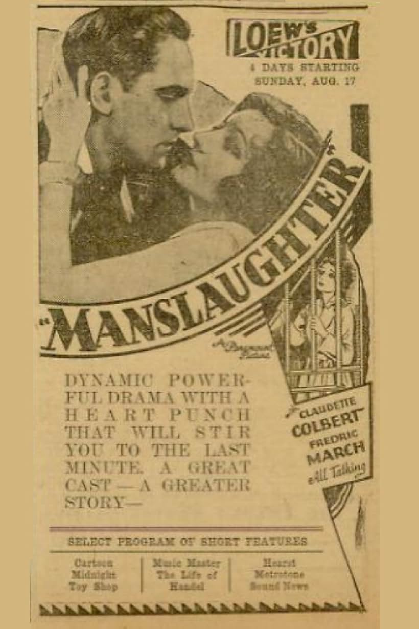 Claudette Colbert and Fredric March in Manslaughter (1930)