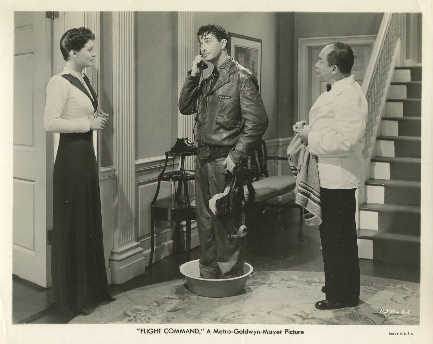 Robert Taylor, Lee Tong Foo, and Ruth Hussey in Flight Command (1940)