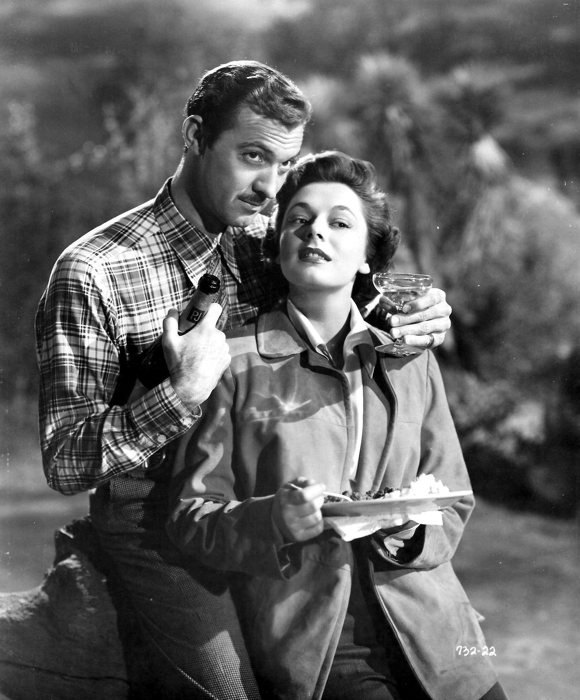 Ruth Roman and Zachary Scott in Lightning Strikes Twice (1951)