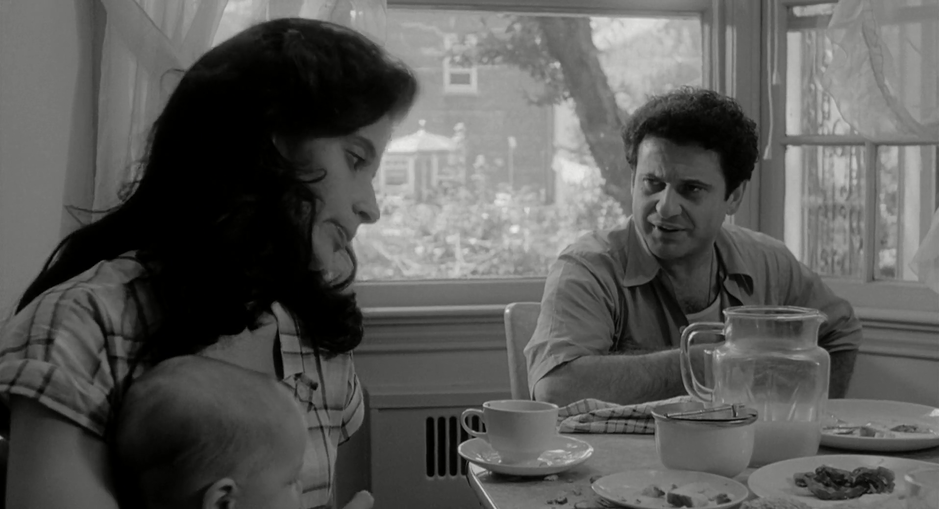 Joe Pesci and Theresa Saldana in Raging Bull (1980)