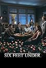 Lauren Ambrose, Freddy Rodríguez, Frances Conroy, Rachel Griffiths, Michael C. Hall, Peter Krause, and Mathew St. Patrick in Six Feet Under (2001)