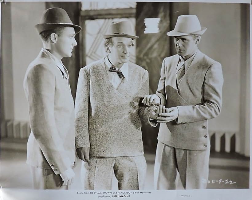 Frank Albertson, El Brendel, and John Garrick in Just Imagine (1930)