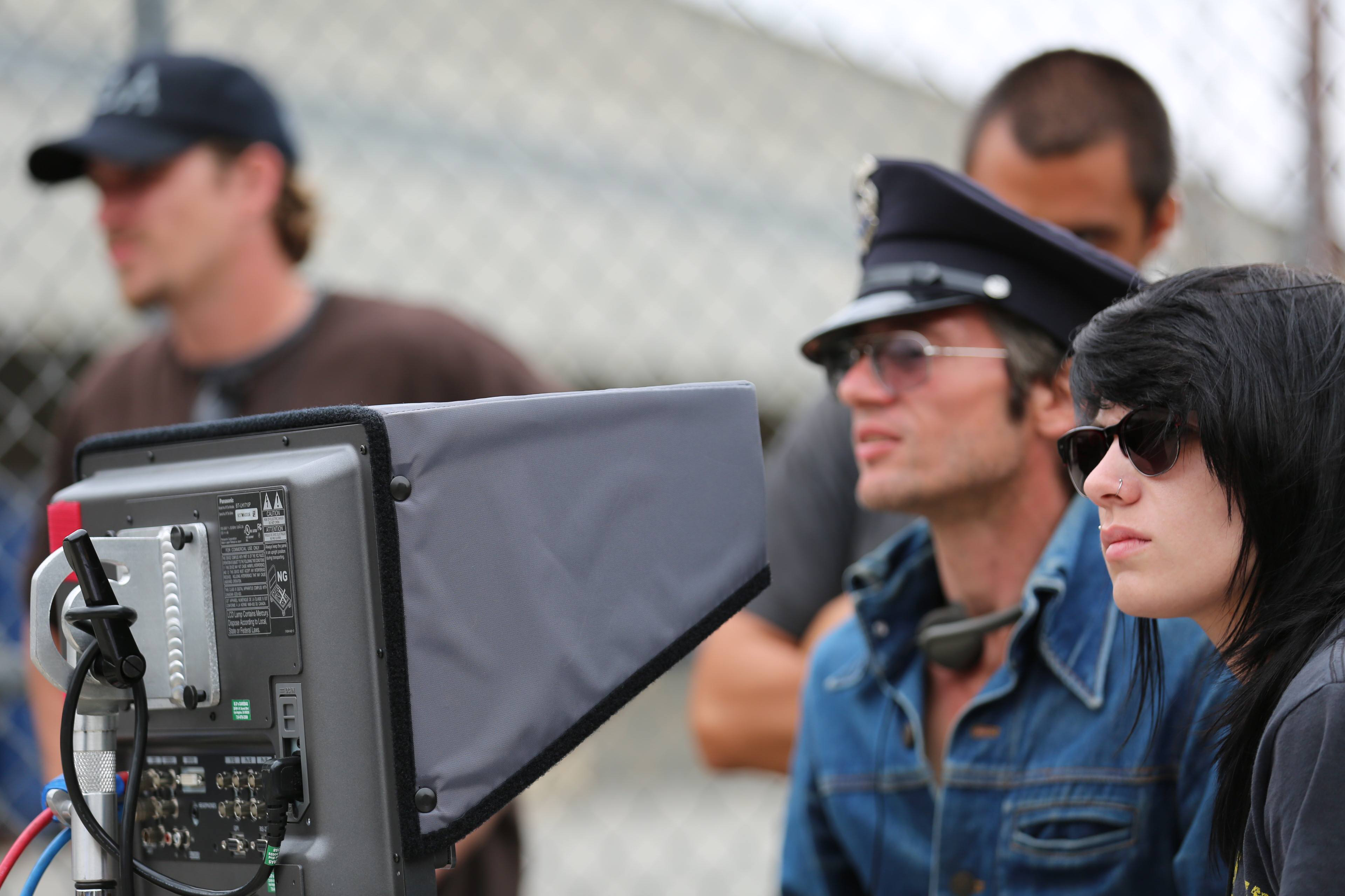 Script supervising on set of "Driving While Black".