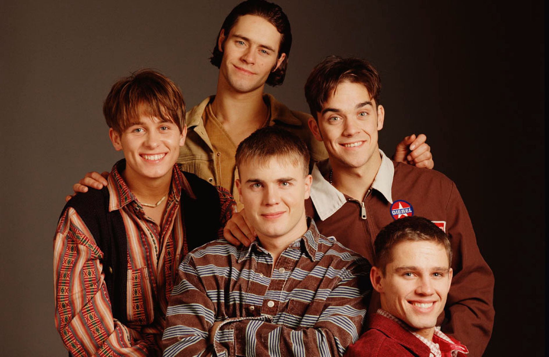 Robbie Williams, Gary Barlow, Jason Orange, Mark Owen, Howard Donald, and Take That