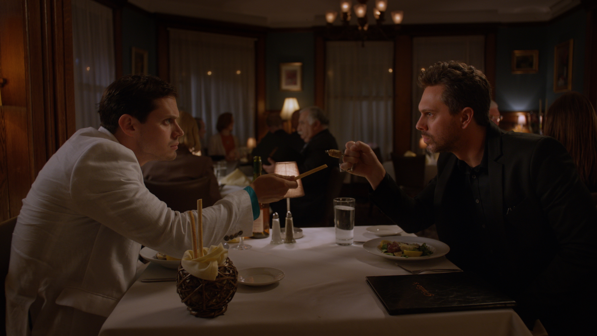 Thomas Sadoski and Jake Robinson in The Mimic (2020)