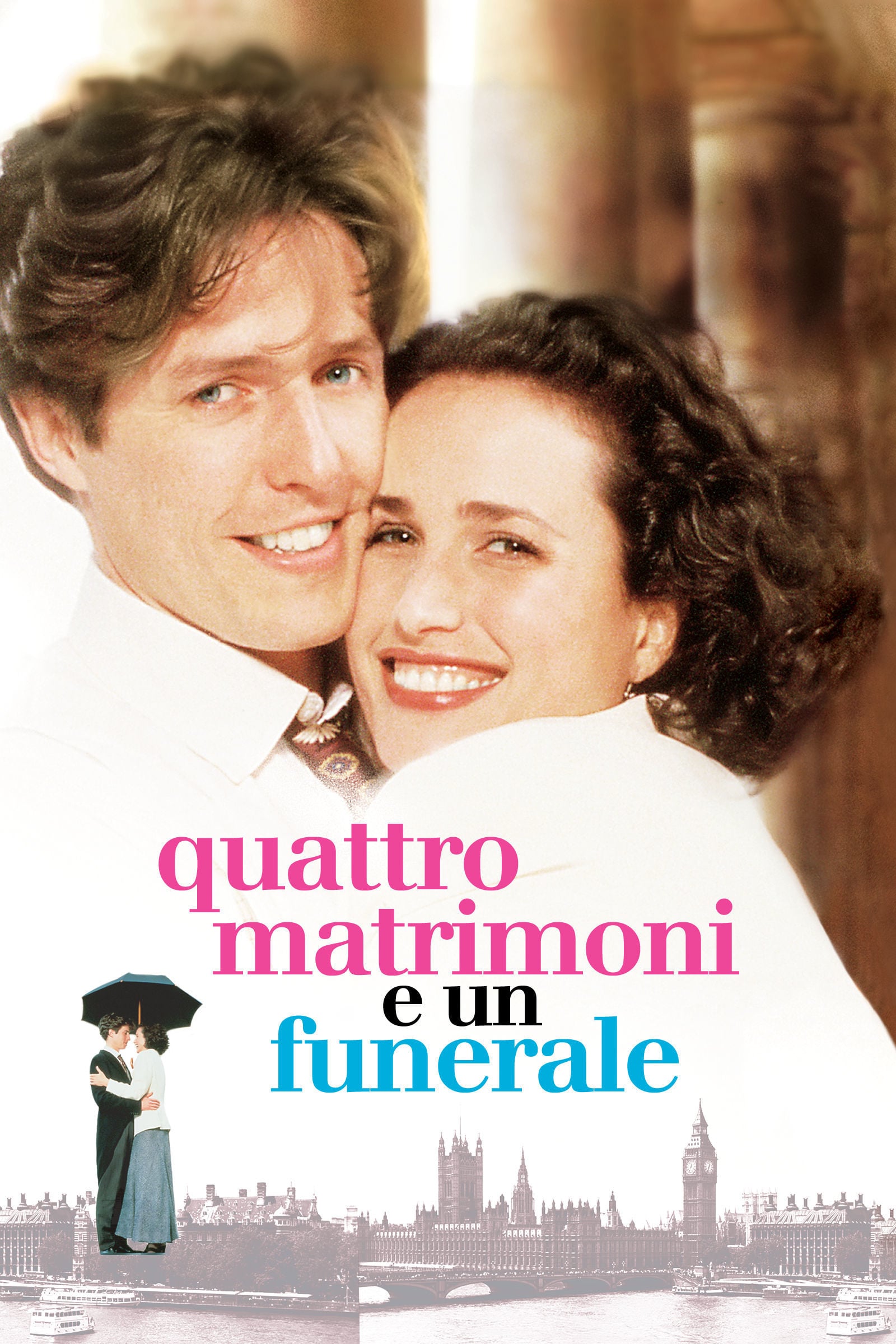 Hugh Grant and Andie MacDowell in Four Weddings and a Funeral (1994)