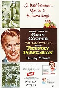 Gary Cooper, Anthony Perkins, Pat Boone, Richard Eyer, Dorothy McGuire, and Samantha the Goose in Friendly Persuasion (1956)