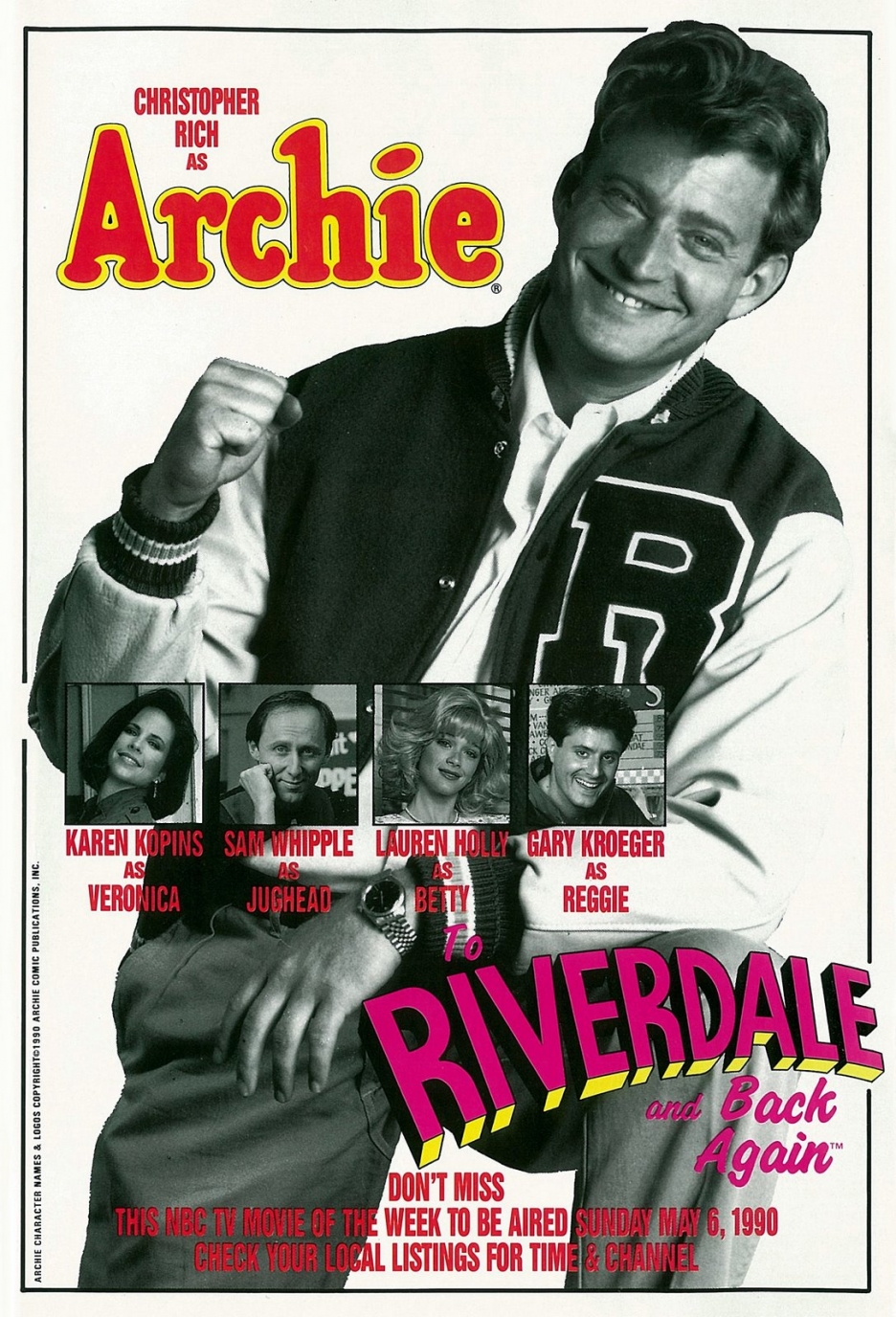 Lauren Holly, Karen Kopins, Gary Kroeger, Christopher Rich, and Sam Whipple in Archie: To Riverdale and Back Again (1990)