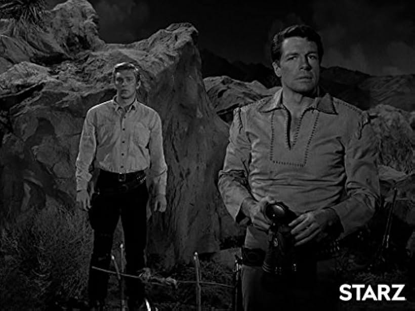 Robert Horton and Denny Miller in Wagon Train (1957)