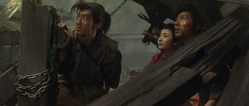 Yoshihiko Aoyama, Jun Fujimaki, and Miwa Takada in Daimajin (1966)