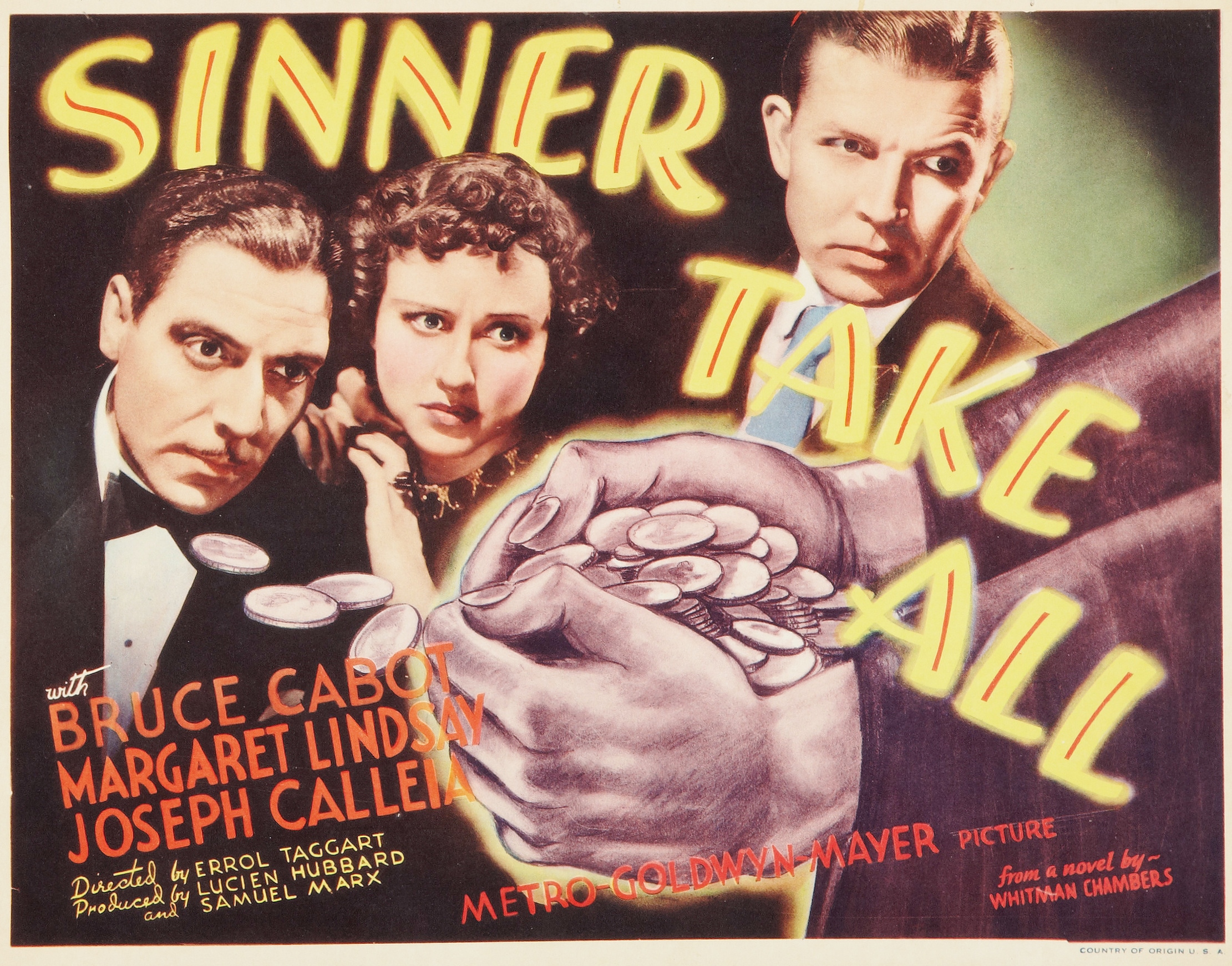 Bruce Cabot, Joseph Calleia, and Margaret Lindsay in Sinner Take All (1936)