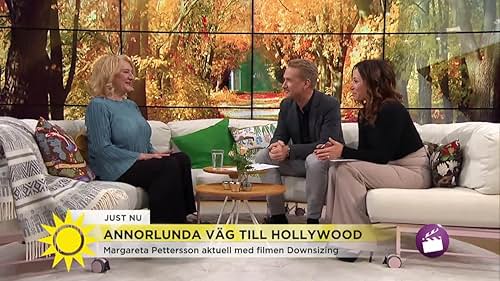 TV 4 Nyhetsmorgon Sweden in interview with Margareta Pettersson about her role in Director Alexander Payne's feature film Downsizing. She talks about how fantastic it was to play against the Lead Matt Damon, and to work with the great Director Alexander Payne.