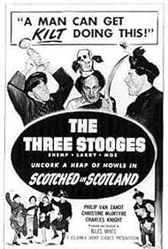 Moe Howard, Larry Fine, Shemp Howard, Christine McIntyre, and Philip Van Zandt in Scotched in Scotland (1954)