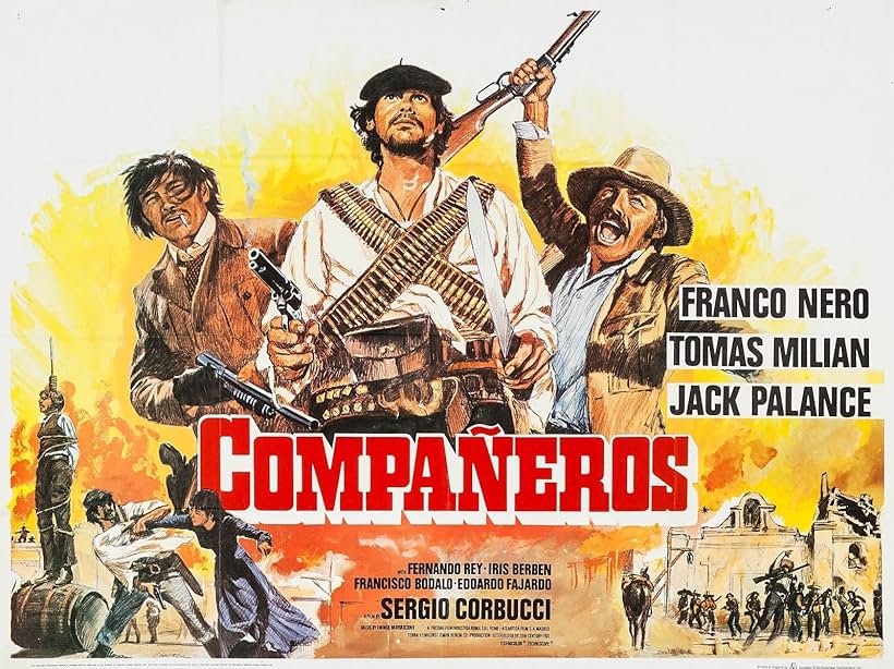 Jack Palance, Tomas Milian, and Franco Nero in Compañeros (1970)