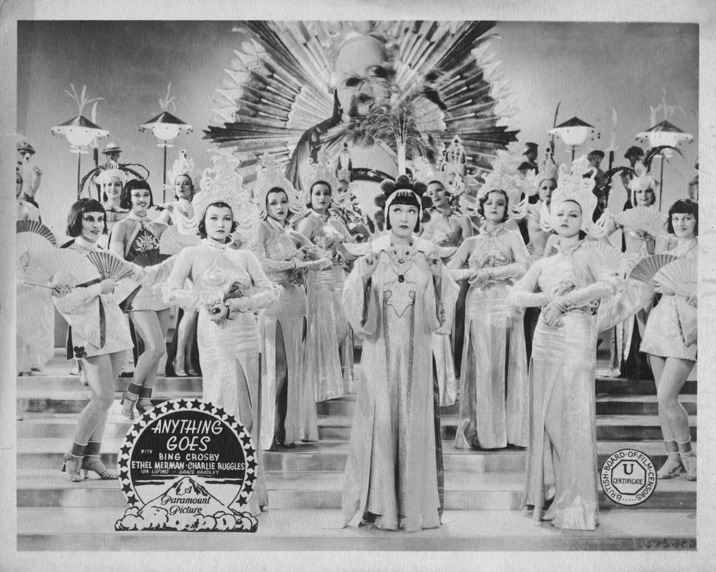 Bonita Barker, Myrla Bratton, Mary Dees, Margaret Dumont, Claudia Fargo, Kay Gordon, Geneva Hall, Dolly Jarvis, Lotus Liu, Ethel Merman, Gwynne Shipman, Louise Stanley, Madeline Talcott, Dorothy Ward, Jerry Tucker, Betty Woods, Jane Wyman, and Beatrice Hagen in Anything Goes (1936)