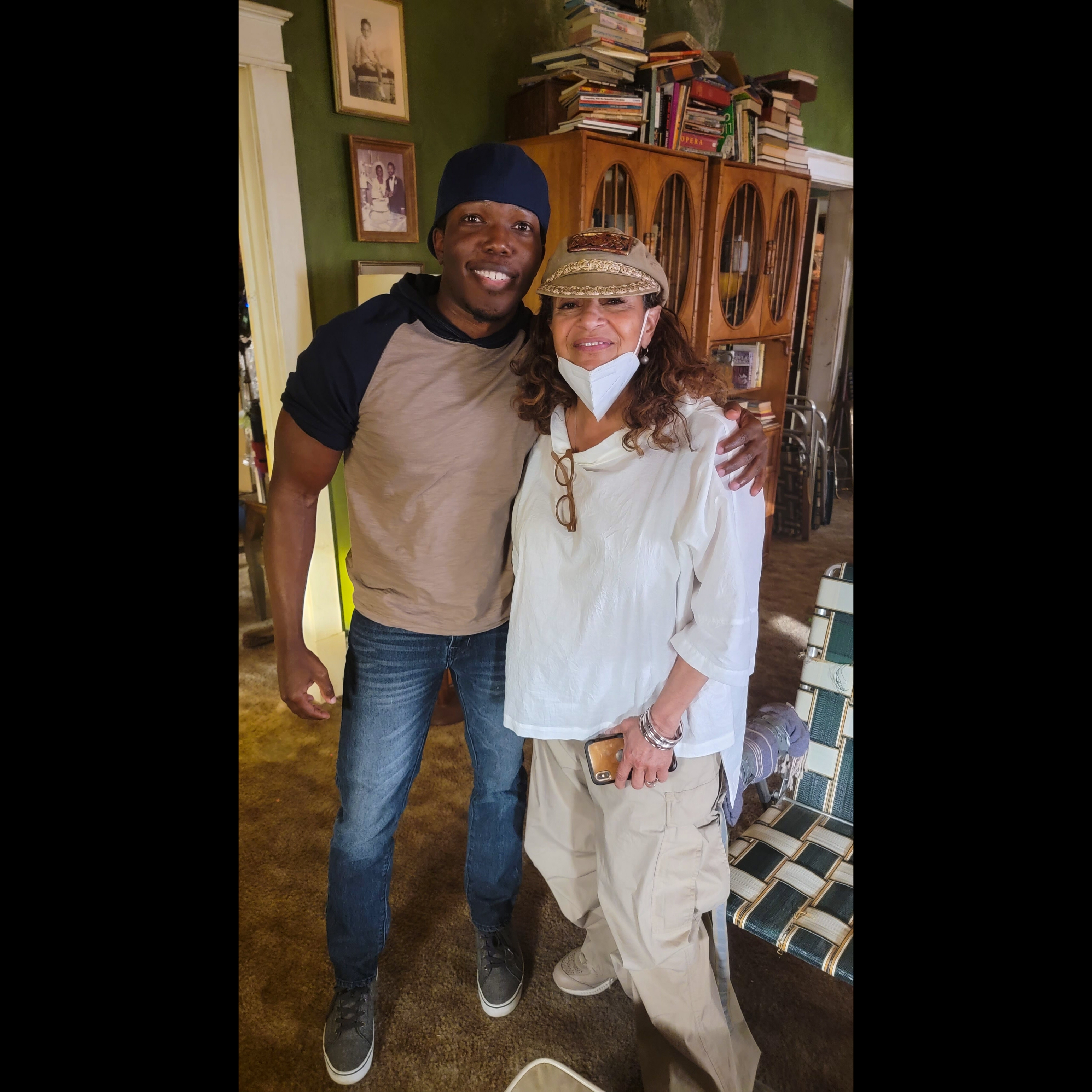 Lorenzo Yearby and Debbie Allen on the set of Last Days of Ptolemy Grey