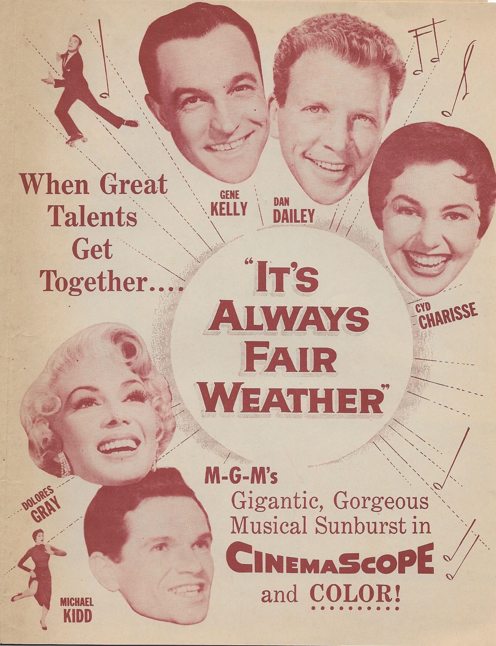 Gene Kelly, Cyd Charisse, Dan Dailey, Dolores Gray, and Michael Kidd in It's Always Fair Weather (1955)