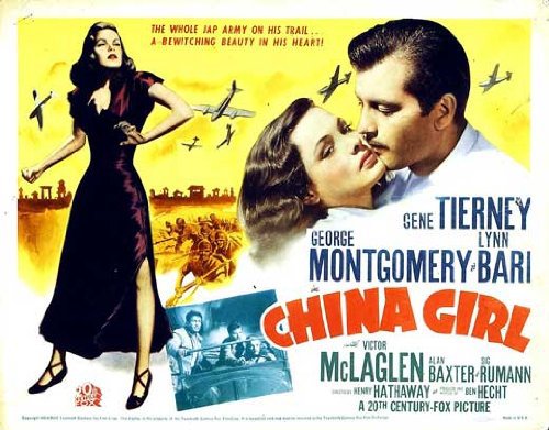 Gene Tierney, Victor McLaglen, and George Montgomery in China Girl (1942)