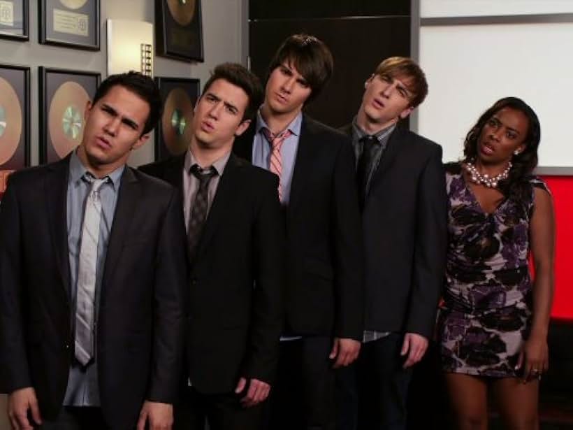 Kendall Schmidt, Carlos PenaVega, Tanya Chisholm, James Maslow, and Logan Henderson in Big Time Rush (2009)