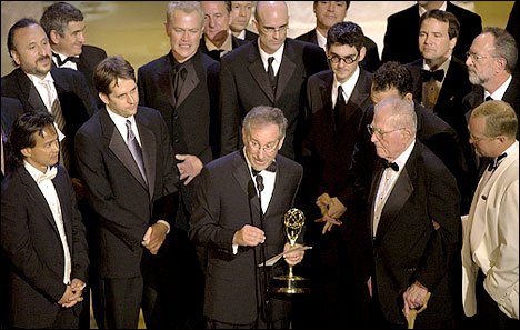 Tony To, Mikael Soloman, Erik bork, Neal McDonough, E. Max Frye, John Orloff, Steven Spielberg, Major R ichard Winters, Erik Jendresen.  Emmys, 2002